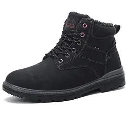 ASTERO Winterschuhe Herren Winterstiefel Gefüttert Warme Stiefeletten Rutschfeste Boots Wanderschuhe Draussen Trekking Schneestiefel Gr.41-46 (SCHWARZ, Größe 43)