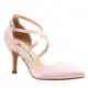 Duosheng & Elegant HC1901 High Heel Pumps Hoch Kreuz Riemchen Spitze Zehen Abendschuhe für Partei Satin Hochzeitsschuhe Brautschuhe Blush Gr. 38