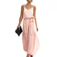 Damen Jumpsuit Sommer Lang V Ausschnitt Overall Ärmellos Träger Playsuit Romper Weitem Bein Hosenanzug