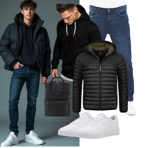 Schwarz/Dunkelgrün/Khaki Isolationsjacke/Daunenjacke/Kunstfaserjacke/Jacke mit Seitlichem Reißverschluss/Herbstjacke/Winterjacke/Puffer Jacke/Thermojacke/Steppjacke/Verstaubare Jacke/Kapuzenjacke Indicode kombinieren