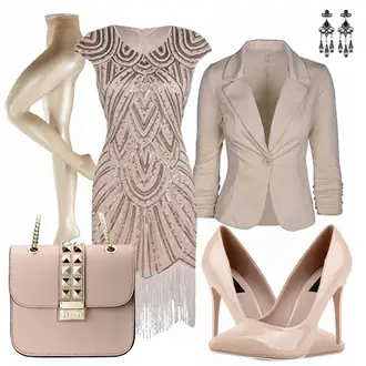 Metallic Outfit mit Grau High Heel Stiefelparadies "queen"