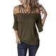 Decai Damen Frauen Cami Camisole Plain Sommer kalte Schulter beiläufige Racerback Tank Tops Lady Spaghetti-Trägern Weste Half Sleeve Shirt Bluse Grün 36-38 EU