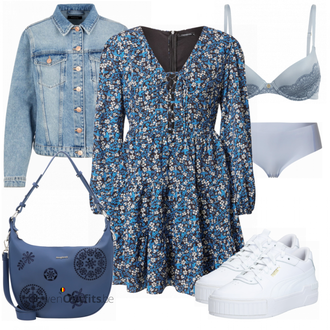 Outfit met wit Sneaker Puma "Herfstse vrijetijdskleding"