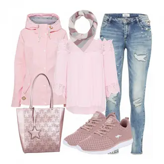 Outfit mit Beige Sneaker Kangaroos "SpringPalette"