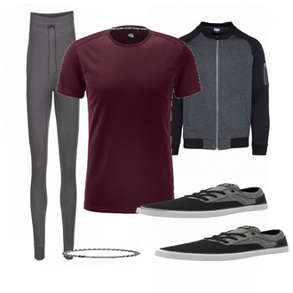 Outfit mit Grau Sneaker Volcom "Tchibo Style"