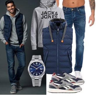 Stehkragen Outfit mit Outdoorweste Normani "Freizeit Outfit"
