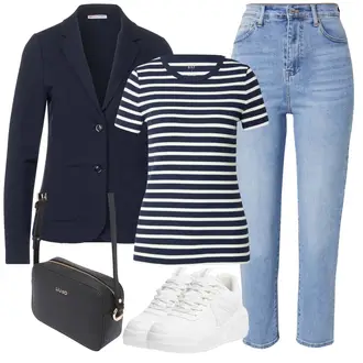 Outfit mit Weiß/Creme Plateau-Sneaker/Sneaker Low/Chunky Sneaker Pull&Bear "Toller Look für die Freizeit"