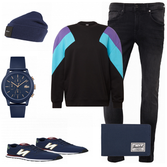 Outfit mit Blau Sneaker New Balance "Coole Sweatshirts fuer Herren"