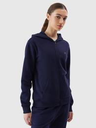 Women's Sweatshirt Zipped Up Hoodie - Navy Blue