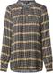 MORE & MORE Bluse ''''Ruffle Square Check'''' graumeliert