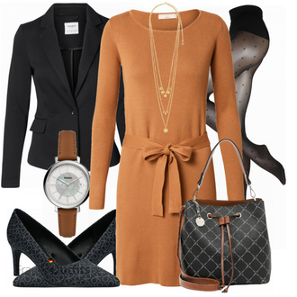 Outfit mit Schwarz High Heel Calvin Klein "Business Look"