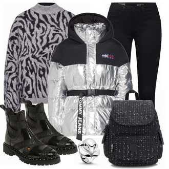 Vegan Outfit mit Schwarz Chelsea Boot/Vintage Stiefelette/Sommerstiefelette/Flache Stiefelette/Lederjacke/Leder Stiefelette/Biker Boot LEMON JELLY "Tommy Jeans"