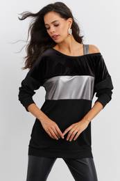 Women's Black Block Blouse ST819