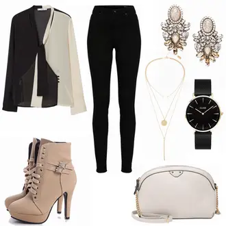 Outfit mit Schwarz/Rosa/Dunkelrot Uhrenarmband/Uhren Geschenkset/Kettenuhr Cluse "Grateful"