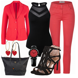 Outfit mit Schwarz High Heel/Sandalette Bullboxer "Ladies Night"
