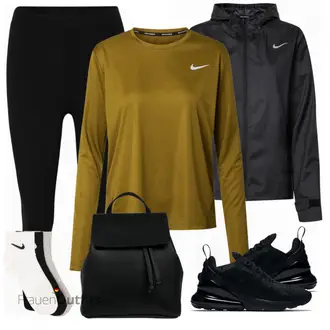 Outfit mit Schwarz Sneaker Low/Bequemer Schuh/gesundheitsschuh/Schuh Ohne Schnürsenkel/Schmaler Sneaker/Turnschuh ohne Schnürsenkel/Sommer Sneaker/Walkingschuh Nike Sportswear "Sportliche Bekleidung"