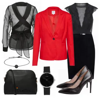 Kurz/Mini Outfit mit Rock/Schlaghose/Short Große Größe/Kleid/Strickkleid Vila "ONLY Blazer"