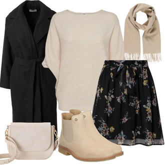 Outfit mit Beige/Khaki/Braun/Weiß Pullover Mit Fledermausärmel/Kaschmir Pullover/Wasserfallpullover/Kaschmir Pullover/Oversized Pullover/Einfacher Pullover/Wollpullover/Kaschmir-Strickjacke/Poncho mit Kapuze/Strick Poncho/Poncho/Rundhals-Strickjacke/Stehkragen-Strickjacke/Wolle Strickjacke JdY "Modisches Freizeit Outfit"