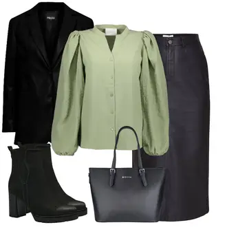 Feest Outfit met Leren rok/Leren Minirok/KunstLeren rok/Kokerrok/Kantoor Rok Sisters Point "Perfect voor de lente"Look: Burgerlijke Stand, Theater, Feest