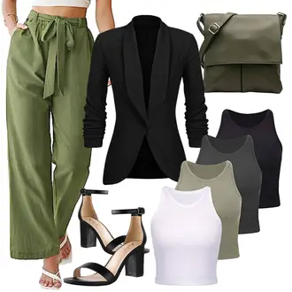 High Heels Outfit mit Schwarz Sandalette/Sandalen Mit Absatz/Sandalen Mit Blockabsatz Ankis "Schöner Sommer Look"
