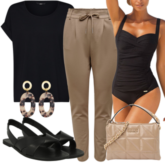 Outfit mit Schwarz Sandalen Bequem/Römer Sandale/Schaftsandale/Sling Ballerina/Riemchen Sandale/Spangenschuh/Sommer Schuh/Dianette/Vintage Sandale Vagabond Shoemakers "Perfekt für den Sommer"