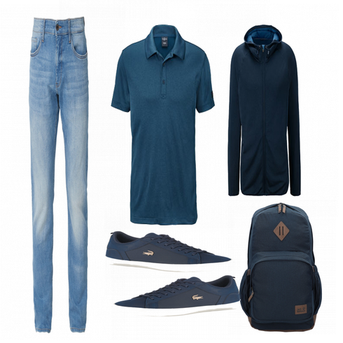 Blau Sportjacke Tchibo kombinieren