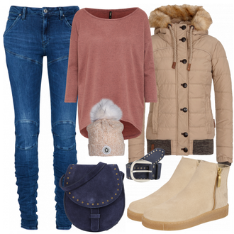 Winter Outfits mit Lila/Braun/Rot/Rosa Klassische Tunika/Elegante Tunika/ausgefallene tunika/Festliche Tunika/Lederjacke/Langarmbluse/Tuniken-Shirt/Tunika Only "pleasant"