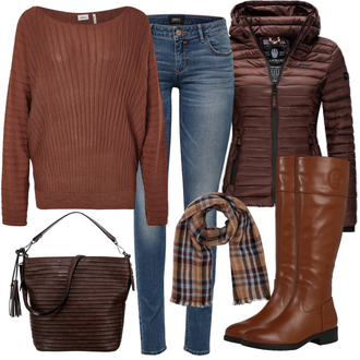 Outfit mit Braun Stiefel ESPRIT "Perfekt für den Winter"