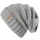 FURTALK Gestrickte Winter Slouchy Beanie Mütze Oversized Unisex Crochet Cable Ski Cap Baggy Slouch Hüte für Frauen Männer, Grau, Einheitsgröße