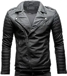 Crone Veit Herren Biker Eco Lederjacke Vegane Bikerjacke (M, Matt Schwarz (Ecoleder))
