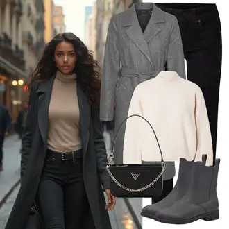 Outfit mit Schwarz/Dunkelblau Straight Leg Jean/Damen 7/8-Länge Jeans/Sportschuhe/High Waist Jeans/Jeans mit Schlitz/Push up Jeans/Regular-Fit Jeans/Lederjacke/Slim Fit Jeans/Cuir Chaussures/Tapered-Jeans/Thermojeans/Winterjacke G-Star Raw "Look für den Winter"