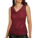 GRACE KARIN Vintage Damen Modisches Ärmelloses Paillettenoberteil Übergröße Glitzer Oberteil Sparkle Party Tank Top Rotwein M