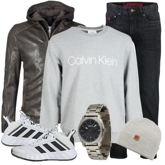 Outfit mit Grau Sportschuh Adidas Performance "Cooles Outfit"