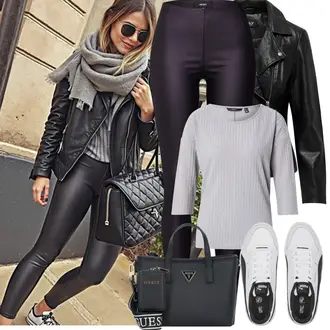 Carina Outfit sa Bijela/Crna Tenisica Debele Tenisice/Kožna Tenisica/Niska Tenisica/Tenisica s platformom Puma "Proljetni Outfit"