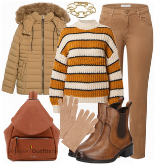 Outfit met bruin Brax "Herfst Look"