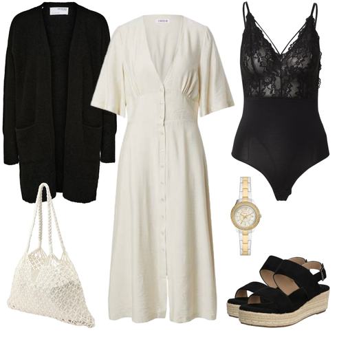 Beige/Creme/Weiß/Khaki/Braun Blusenkleid/Standesamt Kleid/Kleid Standesamt-gast/Hemdkleid Edited kombinieren