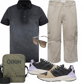 Outfit mit Grau Leder Sneaker/Sneaker Hummel "Street Style Outfit"