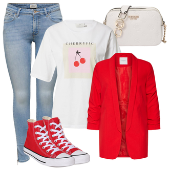 All Star Hi Outfit mit Pastell Canvas-Sneaker Converse "Stylische Kombination für den Frühling"