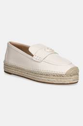 Usnjene espadrile Camilla be barva, CR045