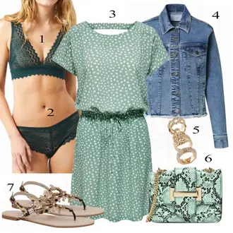 apranga su Mėlyna Džinsinė Striukė Sisters Point "Letné Outfit"