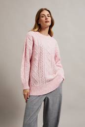 Women's loose-fitting sweater - pink