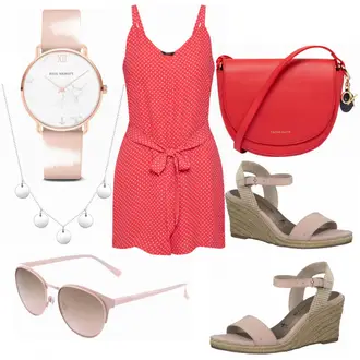 Outfit mit Rot Jumpsuit Only "tamaris"
