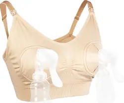 ForDig 2-in-1 Kolf en Voedingsbeha Beige - BH voor Kolven & Voeding - Extra Verstelbaar Baby Voedings Beha - Voedingsbh - Kolfbh - Voedingbeha - Kolfbeha  Bralette  Maat L