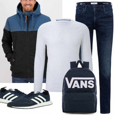 Schwarz Schuh Sneaker Adidas Originals kombinieren