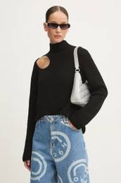 Pulover s primesjo volne enski, rna barva, 50522546