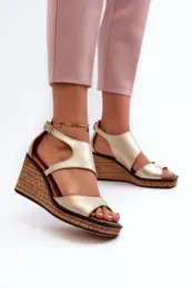 Women's Leather Wedge Sandals