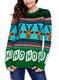 Happy Sailed Damen O-Ausschnitt Langarm Weihnachtspullover Weihnachten Pulli Sweater Strickpullover S-XXL