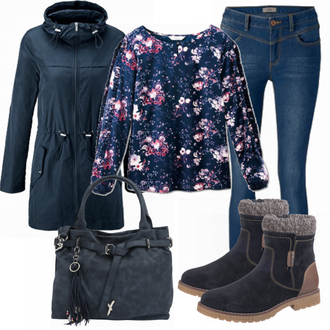 Outfit mit Blau Stiefel Tom Tailor "Rosine"