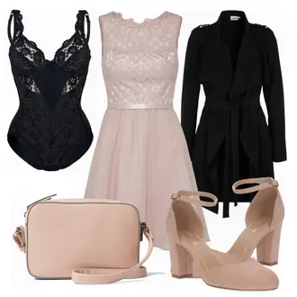 Outfit mit Grau/Rosa CocktailKleid Laona "Laona"