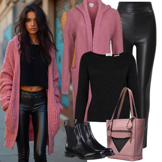 Ronde tenues avec Noir Leggings Grande Taille/Pantalon Grande Taille/Leggings Legging Aspect Cuir/Pantalon en Simili Cuir/Legging en cuir/Leggings Scrunch/Legging en Velours Côtelé/Legging Doublé/Pantalon en Cuir Studio Untold "Look de printemps"